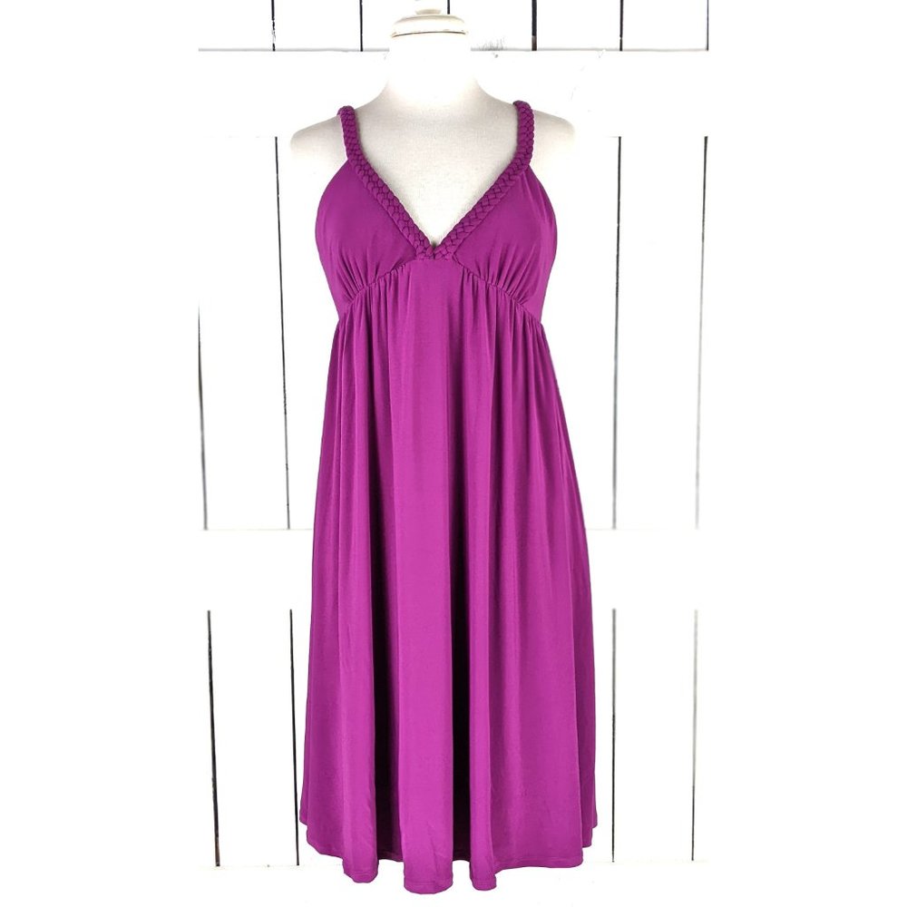 Essentials By Abs Magenta Stretch Jersey Sleeveless Baby Doll Dress View 2